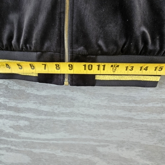 Zara Men Black Velvet Gold Trim Varsity Style Bomber Jacket Customized Small - Picture 6 of 7